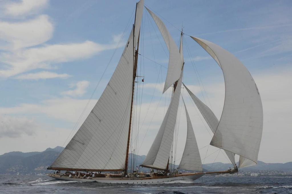  - Elena at the start of the Classic Yachts Challenge, Regates Royales, on the Bay of Cannes September 22, 2015 - Photo by Linda Wright © SW